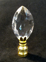 Load image into Gallery viewer, CRYSTAL MARQUISE-Lamp Finial-Clear, Polished Brass Finish