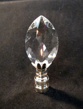 Load image into Gallery viewer, CRYSTAL MARQUISE-Lamp Finial-Clear, Satin Nickel Finish
