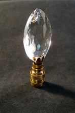 Load image into Gallery viewer, CRYSTAL MARQUISE-Lamp Finial-Clear, Antique Brass Finish