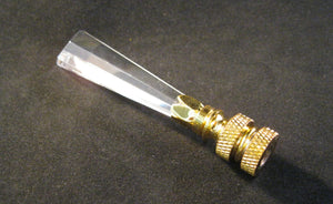 CRYSTAL TAPERED SPEAR-Lamp Finial-Clear, Polished Brass Finish