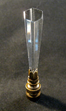 Load image into Gallery viewer, CRYSTAL TAPERED SPEAR-Lamp Finial-Clear, Antique Brass Finish