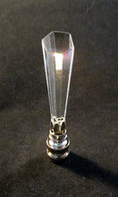 Load image into Gallery viewer, CRYSTAL TAPERED SPEAR-Lamp Finial-Clear, Satin Nickel Finish