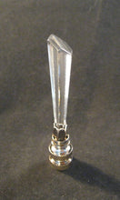 Load image into Gallery viewer, CRYSTAL TAPERED SPEAR-Lamp Finial-Clear, Satin Nickel Finish