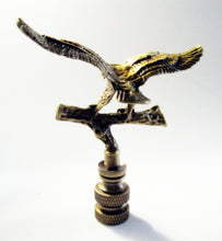 Load image into Gallery viewer, EAGLE IN FLIGHT Lamp Finial-Polished Brass or Antique Brass Finish, Highly detailed metal casting (1-Pc.)