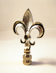 FLEUR-DE-LIS Cast Metal Lamp Finial-Antique Silver Finish