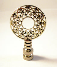 Load image into Gallery viewer, MEDALLION #3 Cast Metal Lamp Finial-Antique Silver Finish