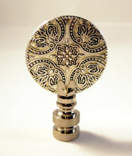 Load image into Gallery viewer, MEDALLION #7 Cast Metal Lamp Finial-Antique Silver Finish