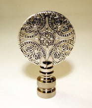 Load image into Gallery viewer, MEDALLION #7 Cast Metal Lamp Finial-Antique Silver Finish