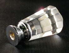 Load image into Gallery viewer, FACETED PRISM Optic Glass Crystal Lamp Finial-with Chrome or Satin Brass Base