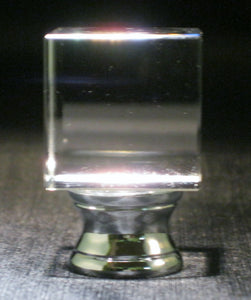 CUBE-Optic Glass Crystal Lamp Finial-Chrome or Satin Brass Finish