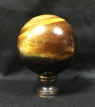 Load image into Gallery viewer, Extra Large TIGER EYE QUARTZ Stone Lamp Finial-on Pedestal Base, AB, PB or CH Finish (1 Pc.)