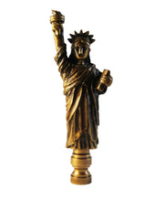 Load image into Gallery viewer, STATUE OF LIBERTY Lamp Finial, Aged Brass Finish, Highly detailed metal casting