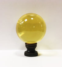 Load image into Gallery viewer, LARGE GLASS ORB-Lamp Finial-LITE AMBER, Solid Brass Base, 3-Finishes
