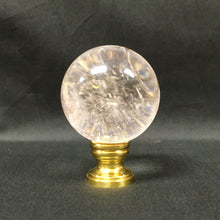 Load image into Gallery viewer, Large ROCK QUARTZ Stone Lamp Finial-on Pedestal Base, AB, PB or CH Finish (1 Pc.)
