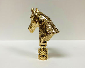 HORSE HEAD Lamp Finial, Polished Brass Finish, Highly detailed metal casting