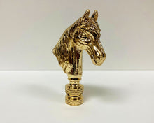 Load image into Gallery viewer, HORSE HEAD Lamp Finial, Polished Brass Finish, Highly detailed metal casting