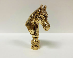 HORSE HEAD Lamp Finial, Polished Brass Finish, Highly detailed metal casting