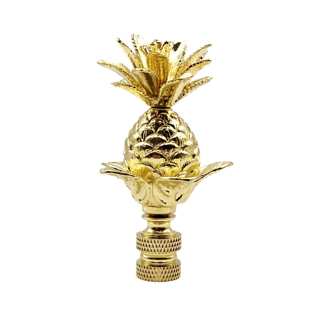 LARGE PINEAPPLE Lamp Finial, Polished Brass Finish, Highly detailed metal casting