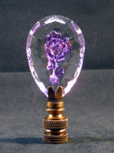 Load image into Gallery viewer, LASER ENGRAVED CRYSTAL FLOWER-Lamp Finial-Lilac, AB, PB OR SN Finish