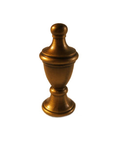MODERN URN Lamp Finial, Aged Brass Finish, Machined