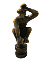 Load image into Gallery viewer, MONKEY Lamp Finial-Aged Brass Finish, Highly detailed metal casting