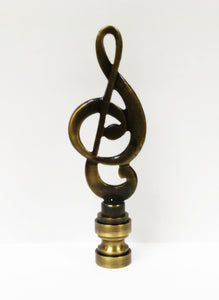 MUSIC STAFF Lamp Finial-Aged Brass Finish, Highly detailed metal casting