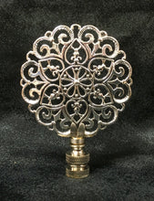 Load image into Gallery viewer, MEDALLION #6 Cast Alloy Lamp Finial-Antique Silver Finish