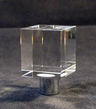 Load image into Gallery viewer, MODERN CUBE Optic Glass Crystal Lamp Finial-Chrome Finish