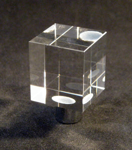MODERN CUBE Optic Glass Crystal Lamp Finial-Chrome Finish