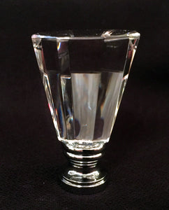 OCTAGONAL PYRAMID Optic Glass Crystal Lamp Finial-Chrome Finish