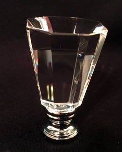 OCTAGONAL PYRAMID Optic Glass Crystal Lamp Finial-Chrome Finish