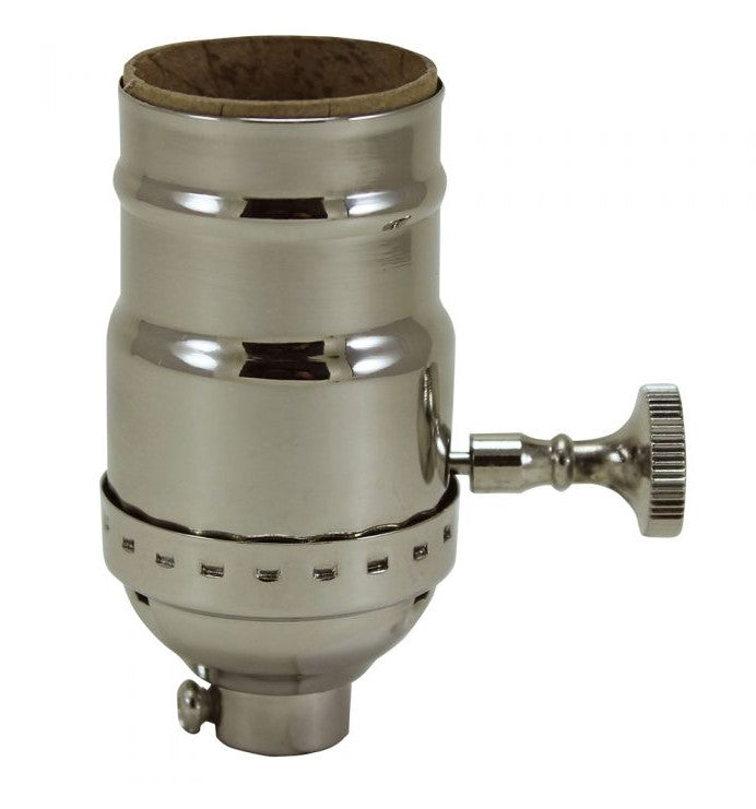 ON/OFF TURN KNOB SOLID BRASS Medium Base Socket-Polished Nickel – Lamp ...