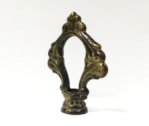 ORNAMENTAL LOOP Solid Cast Brass Lamp Finial, Highly Detailed w/Dual T ...