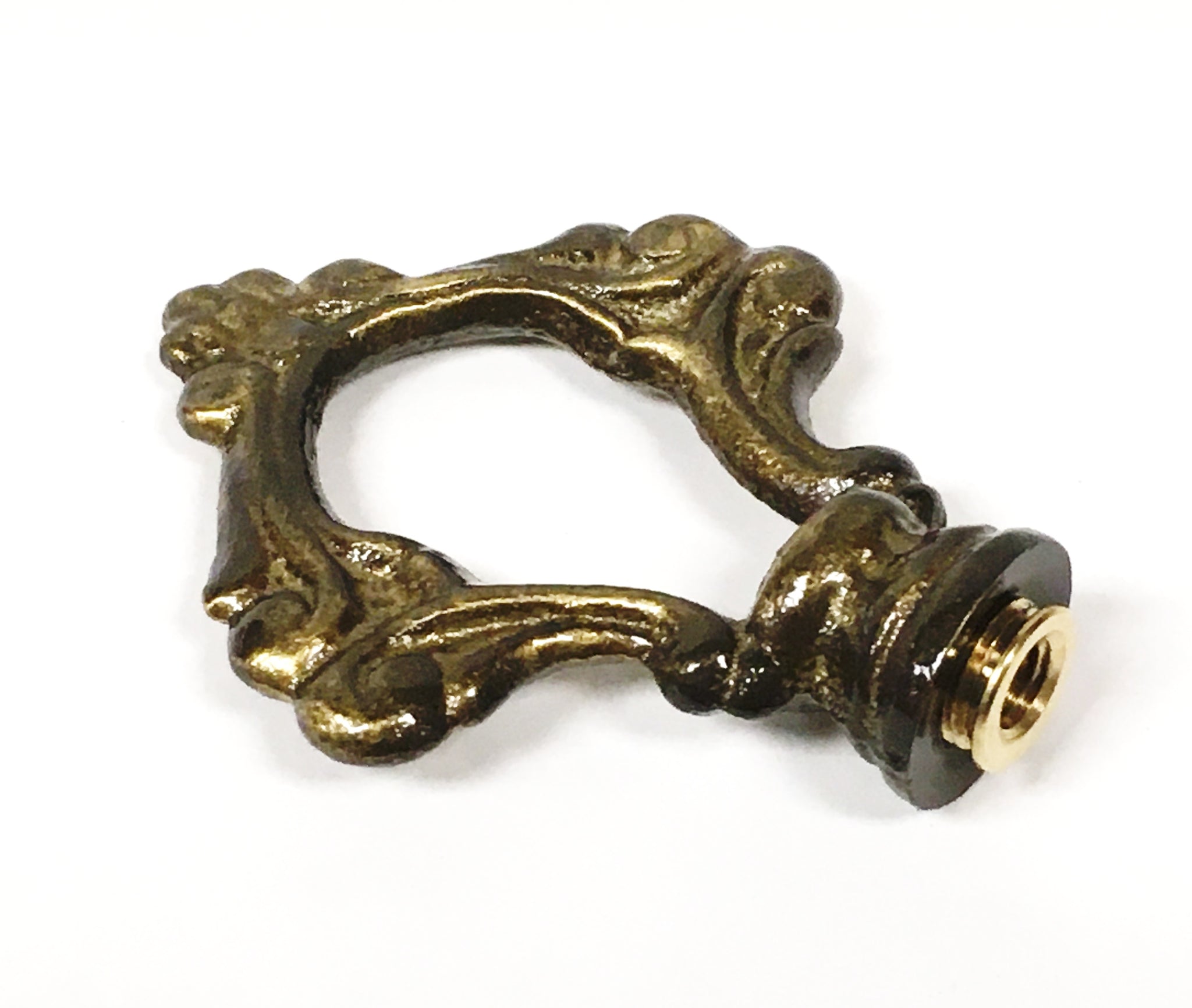 ORNAMENTAL LOOP Solid Cast Brass Lamp Finial, Highly Detailed w/Dual T ...