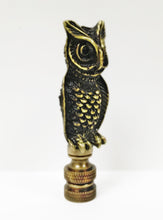 Load image into Gallery viewer, OWL Lamp Finial-Aged Brass Finish, Highly detailed metal casting