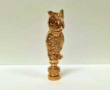 Load image into Gallery viewer, OWL Lamp Finial-Bright gold Finish, Highly detailed metal casting