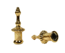 Load image into Gallery viewer, PILLAR Cast Metal Lamp Finials, (1-Pair) Polished Brass Finish w/Dual Threads