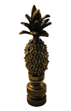 Load image into Gallery viewer, PINEAPPLE Lamp Finial, Aged Brass Finish, Highly detailed metal casting