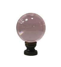 Load image into Gallery viewer, LARGE GLASS ORB-Lamp Finial-PINK, Solid Brass Base, 3-Finishes