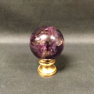 PURPLE ROCK QUARTZ-Crystal Lamp Finial-on Pedestal Base, Available in 3 Finishes (1 Pc.)