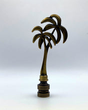 Load image into Gallery viewer, PALM TREE Lamp Finial, Aged Brass Finish, Highly detailed metal casting