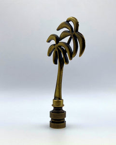 PALM TREE Lamp Finial, Aged Brass Finish, Highly detailed metal casting