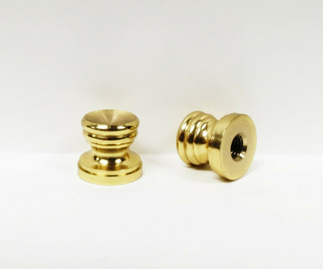Pedestal Lamp Finial BASE-Lamp Parts-Solid Brass 1/4-27 Thread Polished Brass