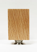 Load image into Gallery viewer, WOOD RECTANGLE BLOCK Solid Beech Lamp Finial W/Dual Thread Base in 4 Plated Finishes