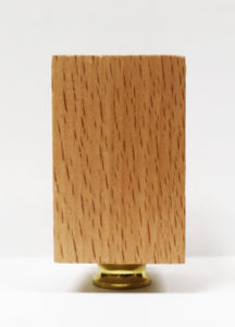 WOOD RECTANGLE CUBE Solid Beech Lamp Finial W/Dual Thread Base in 4 Plated Finishes