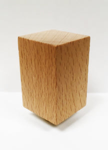 WOOD RECTANGLE CUBE Solid Beech Lamp Finial W/Dual Thread Base in 4 Plated Finishes