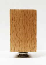 Load image into Gallery viewer, WOOD RECTANGLE CUBE Solid Beech Lamp Finial W/Dual Thread Base in 4 Plated Finishes