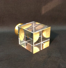 Load image into Gallery viewer, CUBE-Optic Glass Crystal Lamp Finial-Chrome or Satin Brass Finish