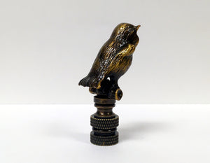 RHINESTONE OWL Lamp Finial, Aged Brass Finish, Highly detailed metal casting