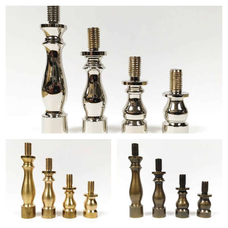 Lamp Shade/Finial RISERS Lamp Parts-Solid Brass 1/4-27 to 1/4-27-(4 He ...